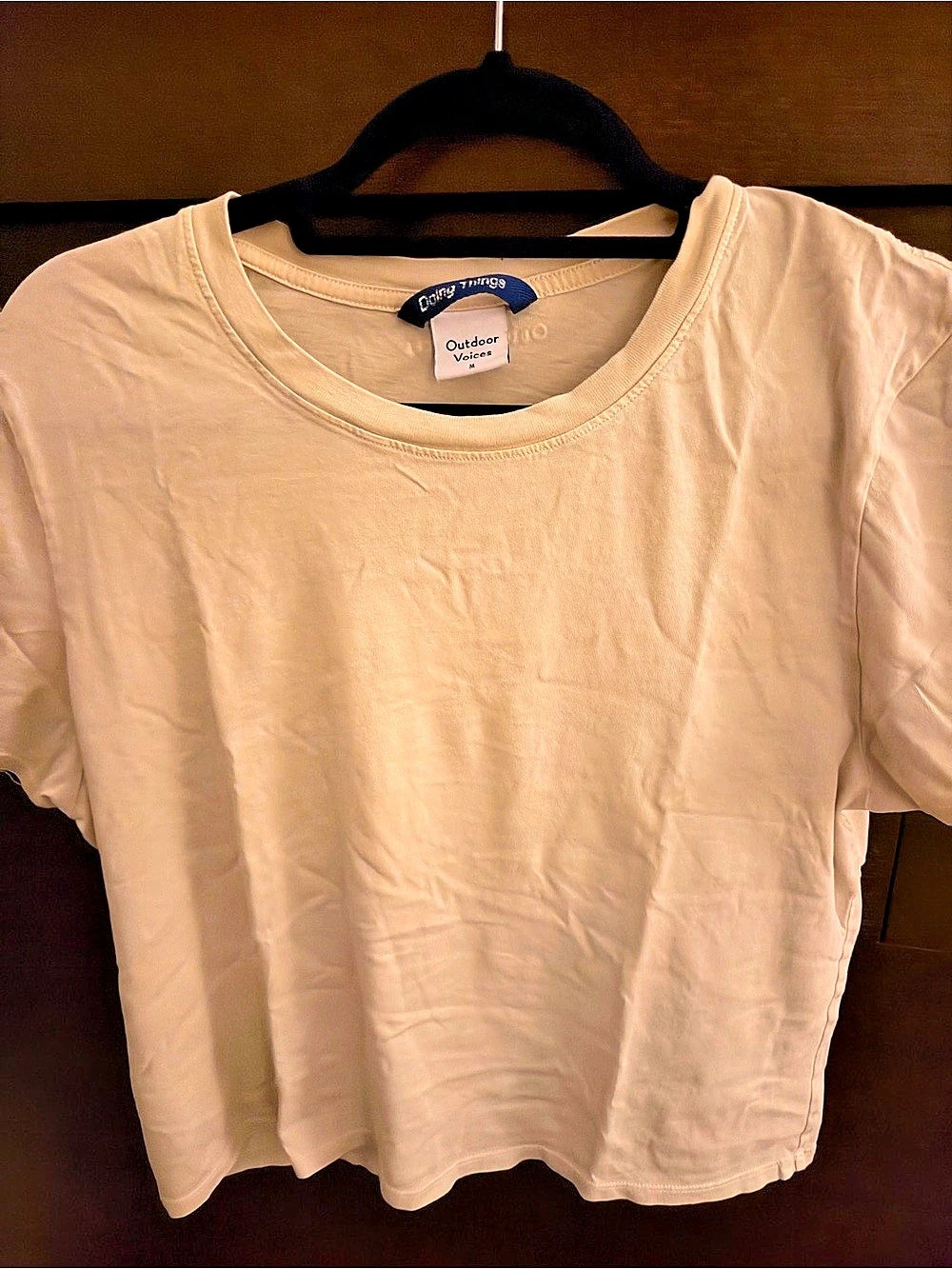 Outdoor Voices Short Sleeve Tee in light green, Size Medium